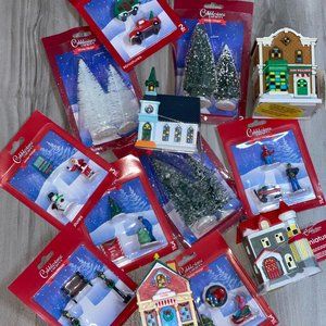 Cobblestone Corners Christmas Village NEW 2021 - Complete Set - Santa & Snowman